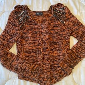 ASTR stud shoulder sweater